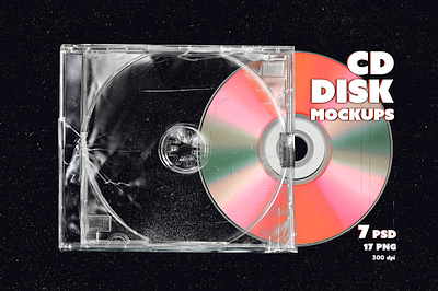 CD disk & case mockups 80s 90s broken cd cd mockup compact case disk dust dvd jewel music psd mockup retro texture ui