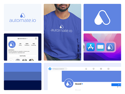 Automate.io + Notion.so branding design facebook instagram logo mobile mockup social styleguide web