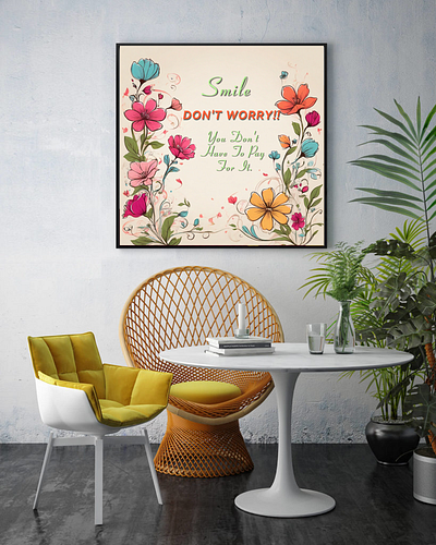 Smile cheerful ideam cute idea for wall art flower wall art framed wall art ideam smile wall art wall art for living room