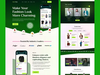 Smart Shop Landing page Design app design design e comerce e commerce shop e store ecommerce app fashion fashion e commerce fashion online shop marketplace online shop shop shopify store ui ui designe ux web design website