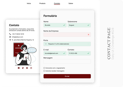 #028 | Contact Page challenge contact contact page contato daily ui dailyui ui