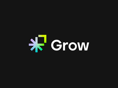 Grow logo concept (unused) arrowg asterisk branding digital gradient group grow growing logo marketing progress together union up web3