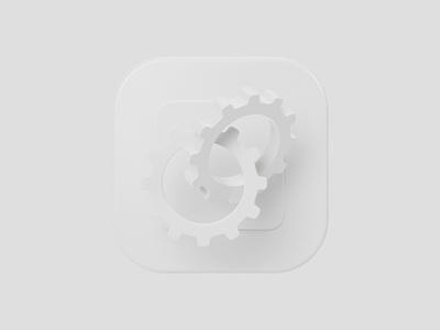 Gear squared icon - Clay 3d 3d icon app blender c4d clay design gear icon icon set icons illustration intertwining product design rounded square ui ux white