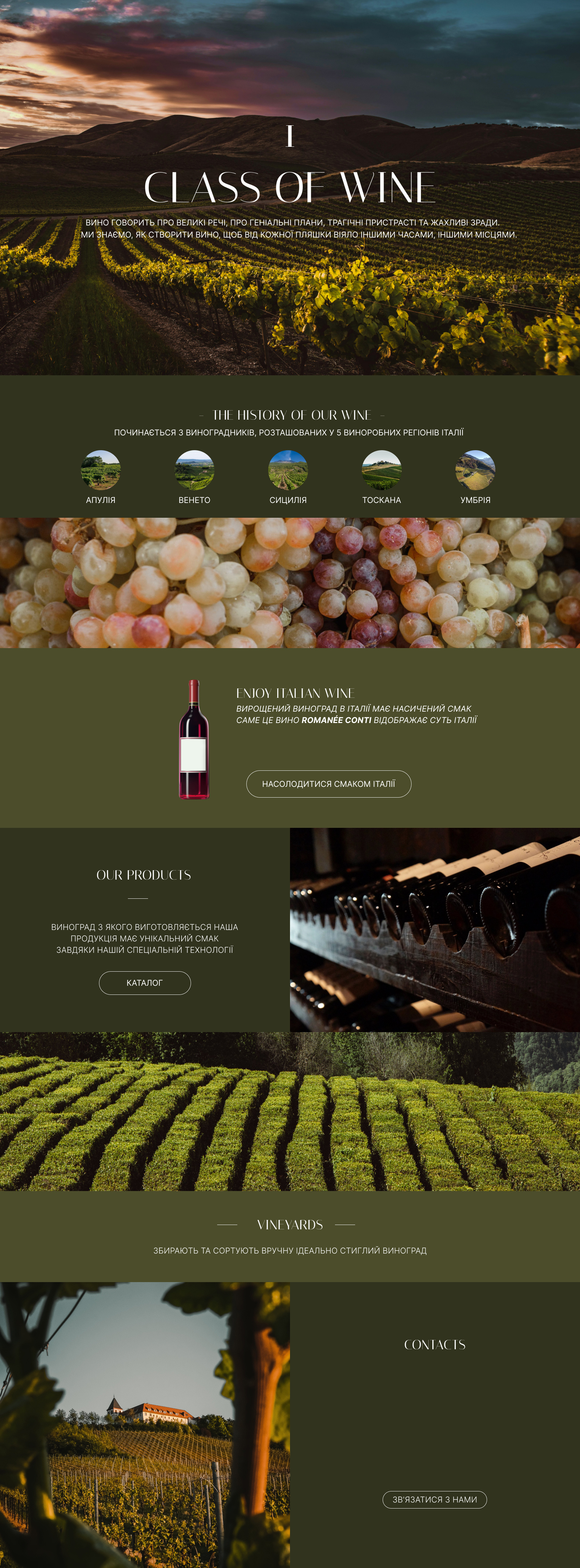 Example of Web version of the wine site