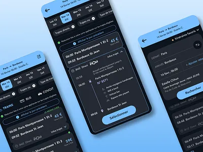 Train Mobile App Redesign | SNCF Connect buying flow inbound input mobile mobile app outbound price page redesign results page ticket train train app transportation app ui ui design user experience user flow user interface ux