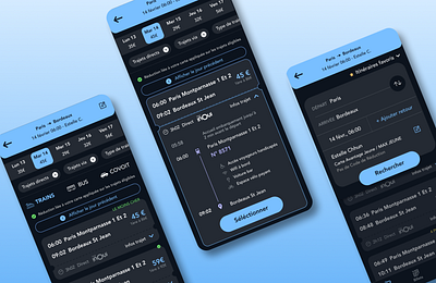 Train Mobile App Redesign | SNCF Connect buying flow inbound input mobile mobile app outbound price page redesign results page ticket train train app transportation app ui ui design user experience user flow user interface ux