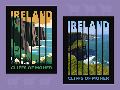IRELAND - CLIFFS OF MOHER - POSTER branding design graphic design illustration logo typography vector