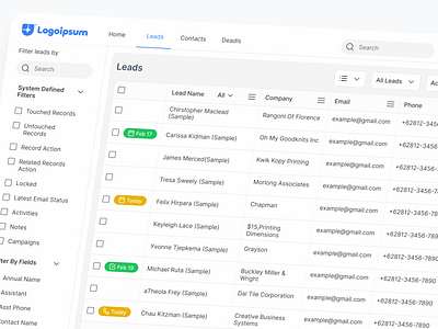 Customer Relationship Management (CRM) Dashboard crm dashboard product design ui uidashboard uiux ux design