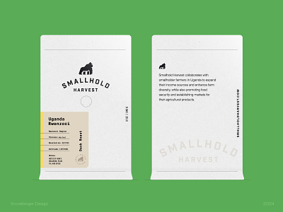 Smallhold Harvest brand identity branding coffee brand coffee branding coffee logo coffee packaging craft coffee gorilla graphic design icon logo design packaging packaging design print type