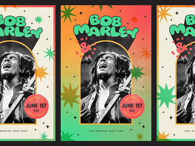 Alternate Bob Poster 70s bobmarley branding concert concertposter design gig graphic design illustration poster rasta retro type vintage