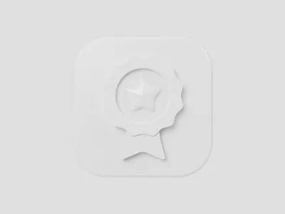 Cockade squared icon - Clay 3d app blender c4d clay cockade cycles design icon icons illustration prize product design render rounded square star ui ux white