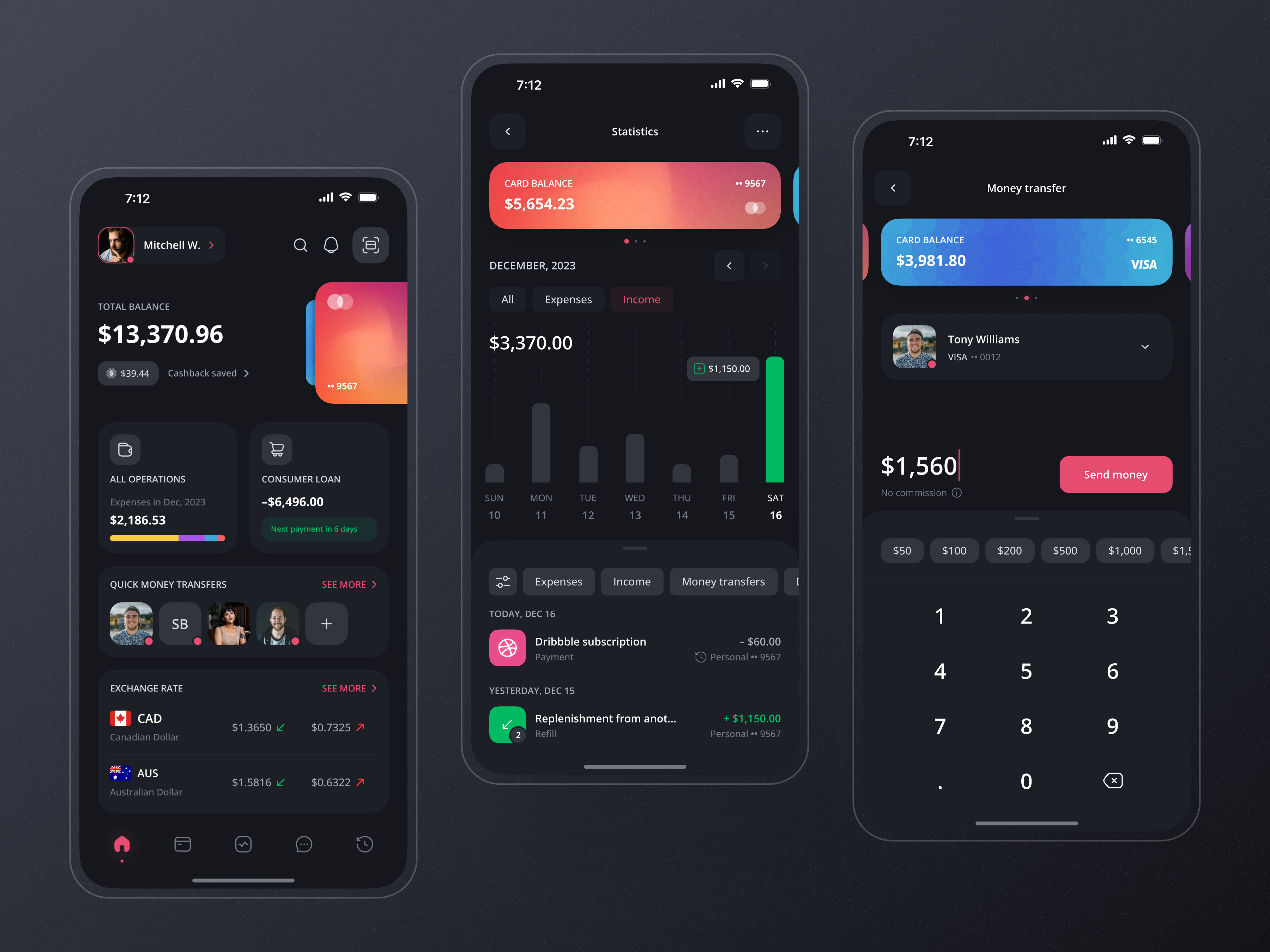 Example of Fintech Mobile App Design Concept