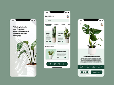 Plantale - App UI Design app buy plant design ios mobile plant plant app plant buying app ui uiux