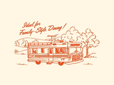 Lady Bird Menu - Spot Illustration I atlanta camp camper camping caravan family ladybird motorhome restaurant restaurant branding retro retro design retro illustration rv vehicle