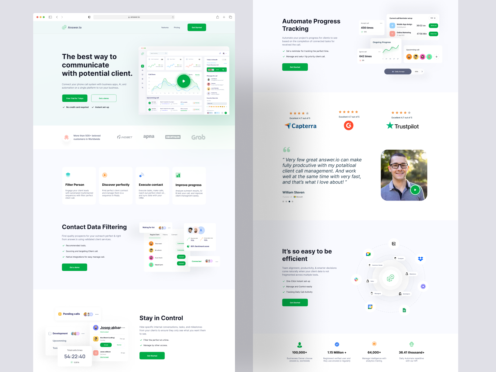 Ai call communication SaaS landing page design by Ashikur Rahman for ...