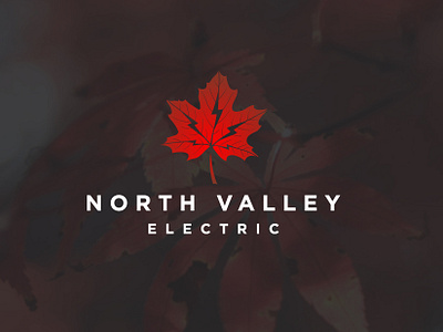 North Valley Electric branding design electric graphic design icon illustration lightning bolt logo mapple leaf north typography valley vector