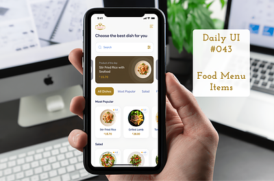 Daily UI #043 - Food Menu Items best dish daily ui day 043 desktop website food menu items homepage mobile app phone mockup restaurant salad ui ux