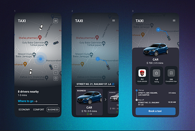 Taxi Booking App Design app design design figma graphic design ui ux