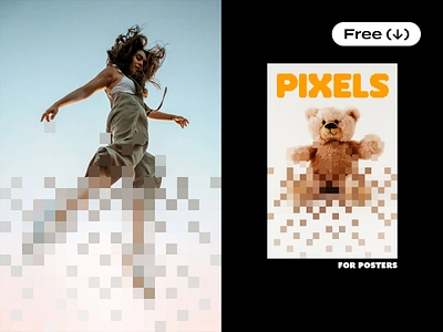 Pixel Dispersion Poster Photo Effect 8bit arcade censored dispersion download effect free freebie gaming particle photo pixel pixelated pixelbuddha poster psd retro template tetris