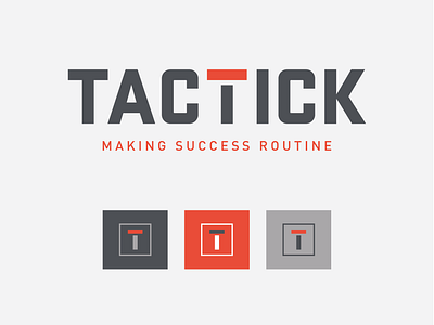 Tactick Brand Identity app bold brand identity branding clean dash design graphic design gray logo mark orange plan routine success symbol tactic tick typography vector