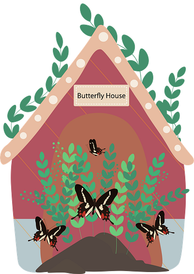 butterfly house branding design graphic design illustration illustrator logo vector