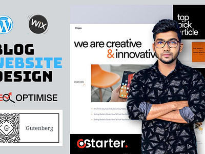 Build responsive blog site with wordpress, gutenberg and wix banner blog design fiverr responsive shazzad shazzad hossain shuvo website wix wordpress wordpress blog