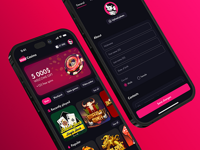 Void Casino — Online casino app (design concept) casino design gambling mobile design poker product design slots ui uiux ux
