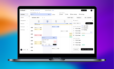 Defense Calendar UI Redesign airforce army cal calendar clean colorful ui defense filters forhire interface military navy ui user