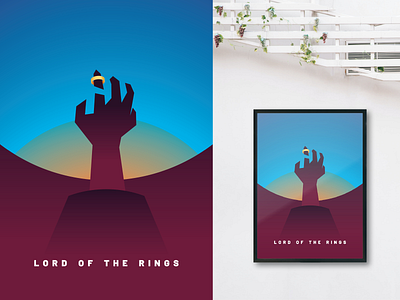 Lord of the Rings poster adventure design fantasy film hobbit illustration minimalist movie poster tolkien vector