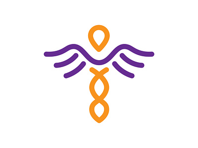 Caduceus Logo best branding caduceus doctor health hospital line location logo logo designer medical medicine minimal purple snake surgery symbol top trend wing