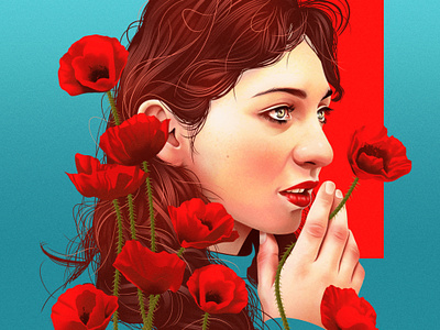 Regina Spektor 2d alexander wells digital floral folioart illustration musician realist