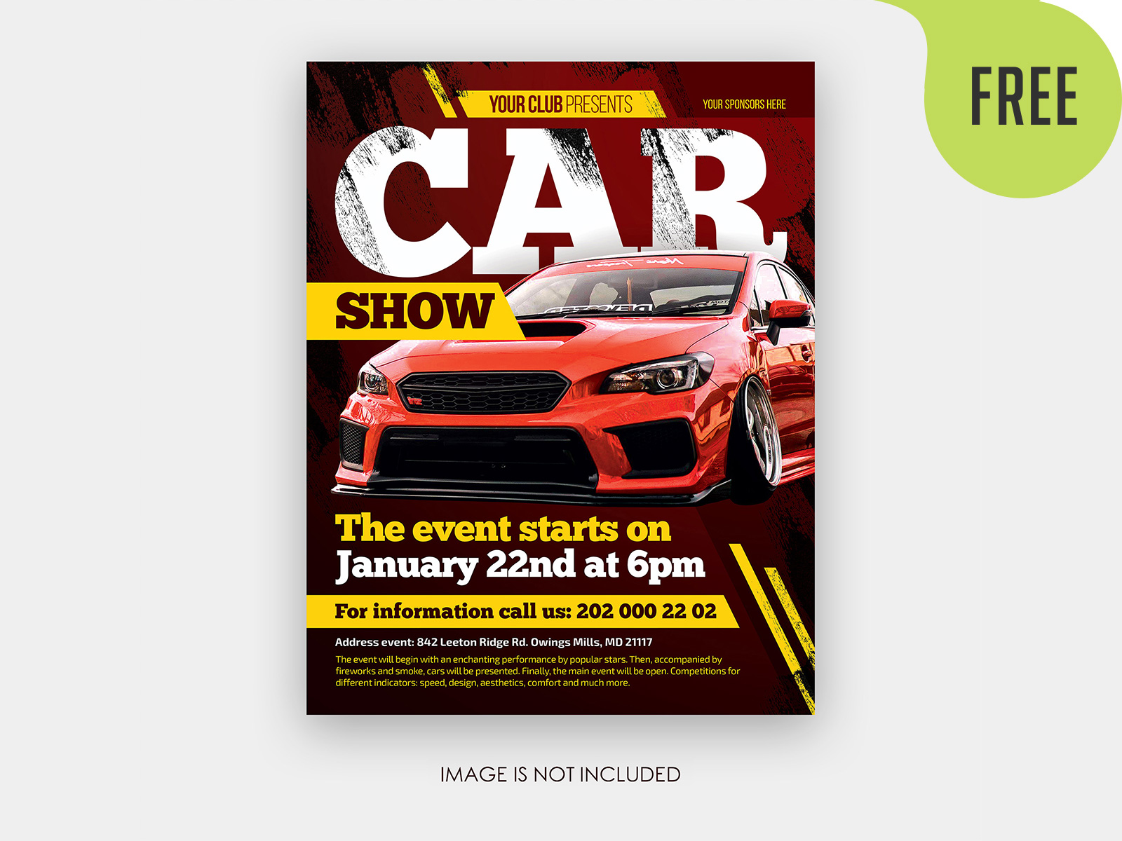 Free Car Show Flyer PSD Template by Country4k on Dribbble