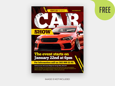 Free Car Show Flyer PSD Template advertising affiche afisha auto automobile car car show entertainment event exhibition expo flyer free freebie invitation machine poster show showing vehicle