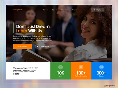 Edutech Hero Section design designs edutech figma ui hero section landing page designs ui ui design uiux ux visual design web design