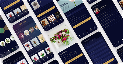 Florist app - Fiora android app branding design design kit ecommerce favorite floral florist flower ios logo mobile profile search ui ui kit ux uxui wedding