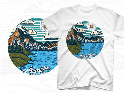Adventure is out there t shirt design illustration camping vector nature