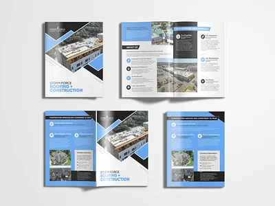 Storm Force Roofing + Construction Brochure Design brochure design business brochure company profile construction brochure indesign layout design roofing brochure template design