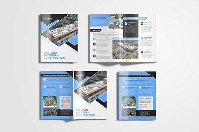 Storm Force Roofing + Construction Brochure Design brochure design business brochure company profile construction brochure indesign layout design roofing brochure template design