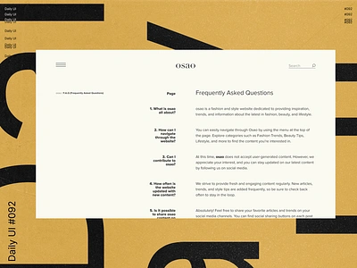 Daily UI 092 - Frequently Asked Questions (FAQ) 92 answers black blog branding challenge contact contacts daily dailyui design faq minimalism page question site ui ux website white