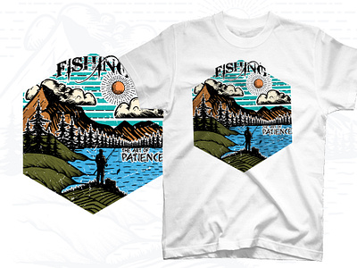 Fishing outdoor t shirt design illustration t shirt vector wildlife