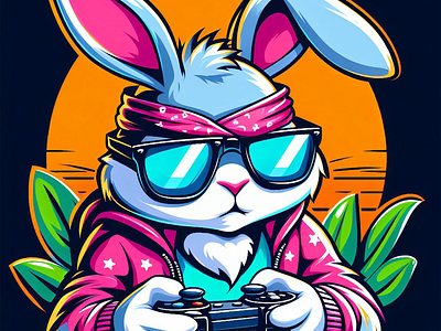 Bunny Gamer affinity designer bunny lover cute design design digivibes easter gamer gamer gamer apparel gamer gift gamerlife gaming lover illustration logo lovely design meddgraphics
