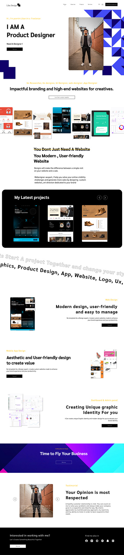 Portfolio website landing page design landing page design portfolio website ui uiux ux design website design