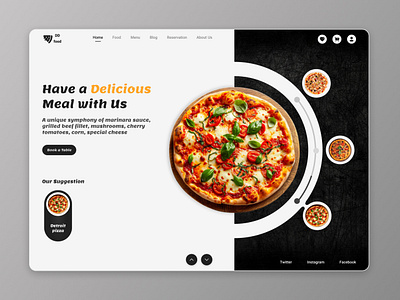 Food Website booking design fast food food minimal order food pizza ui ui design