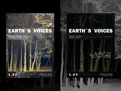 EARTH`S VOICES POSTER banner dark dark theme day design design posters earth forest graphic design light music night photo poster posters quotes style two typography ui