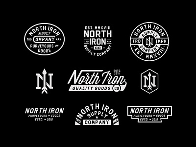 North Iron badge branding graphic design lettering logo logos