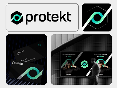 Protekt abstract logo branding it logo logo startup logo