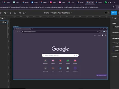 Chrome New Tab UI (Clone) design ui ui design ui designer