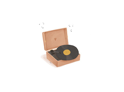 Vinyl player cute illustration music procreate vinyl vinyl player