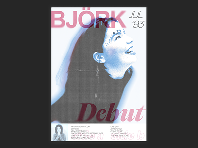 Bjork Debut poster 90s bjork debut grunge music poster y2k