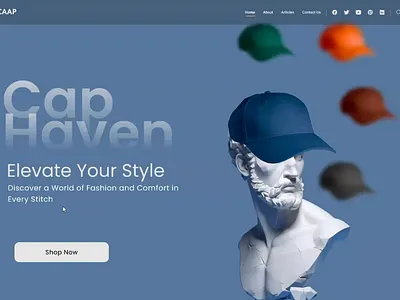 Caaap shop animation cap design mood board ui